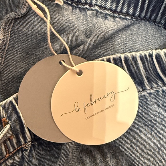 Women’s fade wash wide leg flares drawstring waist denim jeans size large NEW - Picture 10 of 11